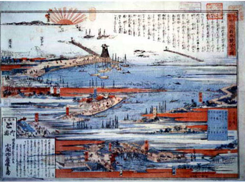 泉州堺湊新地繁栄之図 嘉永年間（1848から1853）